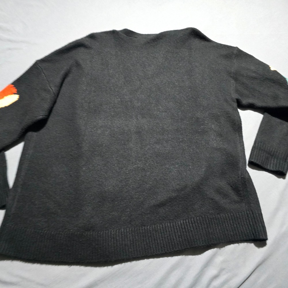 Cabi Floral Intarsia Cardigan Women‎ XL Black V-Neck Button Front Sweater 4465 - Picture 5 of 6